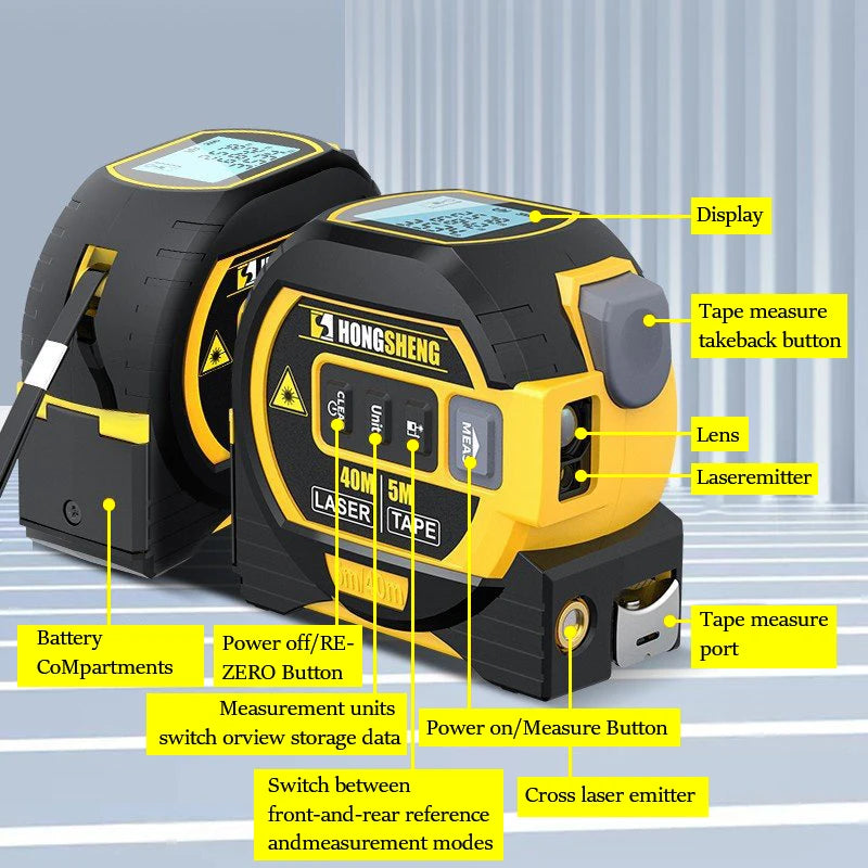 Revolutionize Your Measurements with the 3-in-1 Laser Tape Measure: High-Precision, Intelligent, and Versatile for All Your Building Needs!