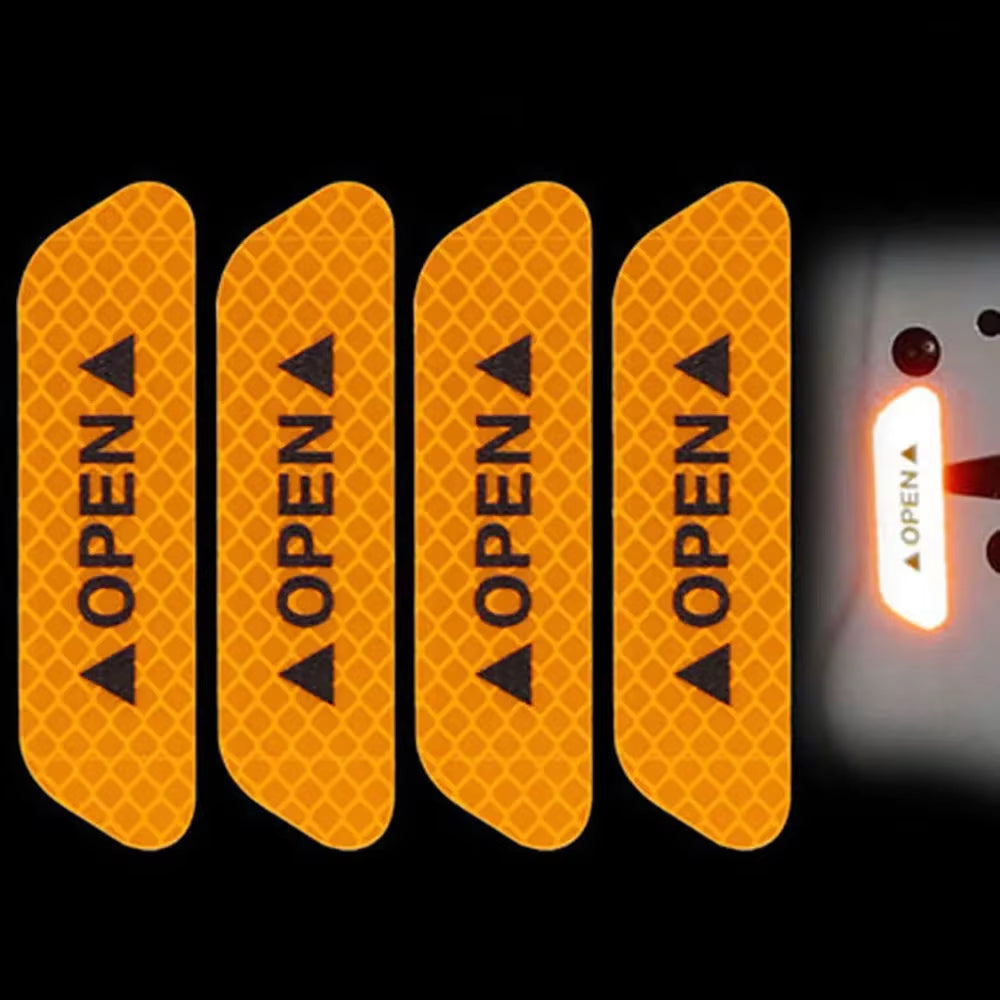 Enhance Your Ride with 4PCS Reflective Warning Stickers for Car Eyebrows – Stylish and Safe Diamond Wheel Design!