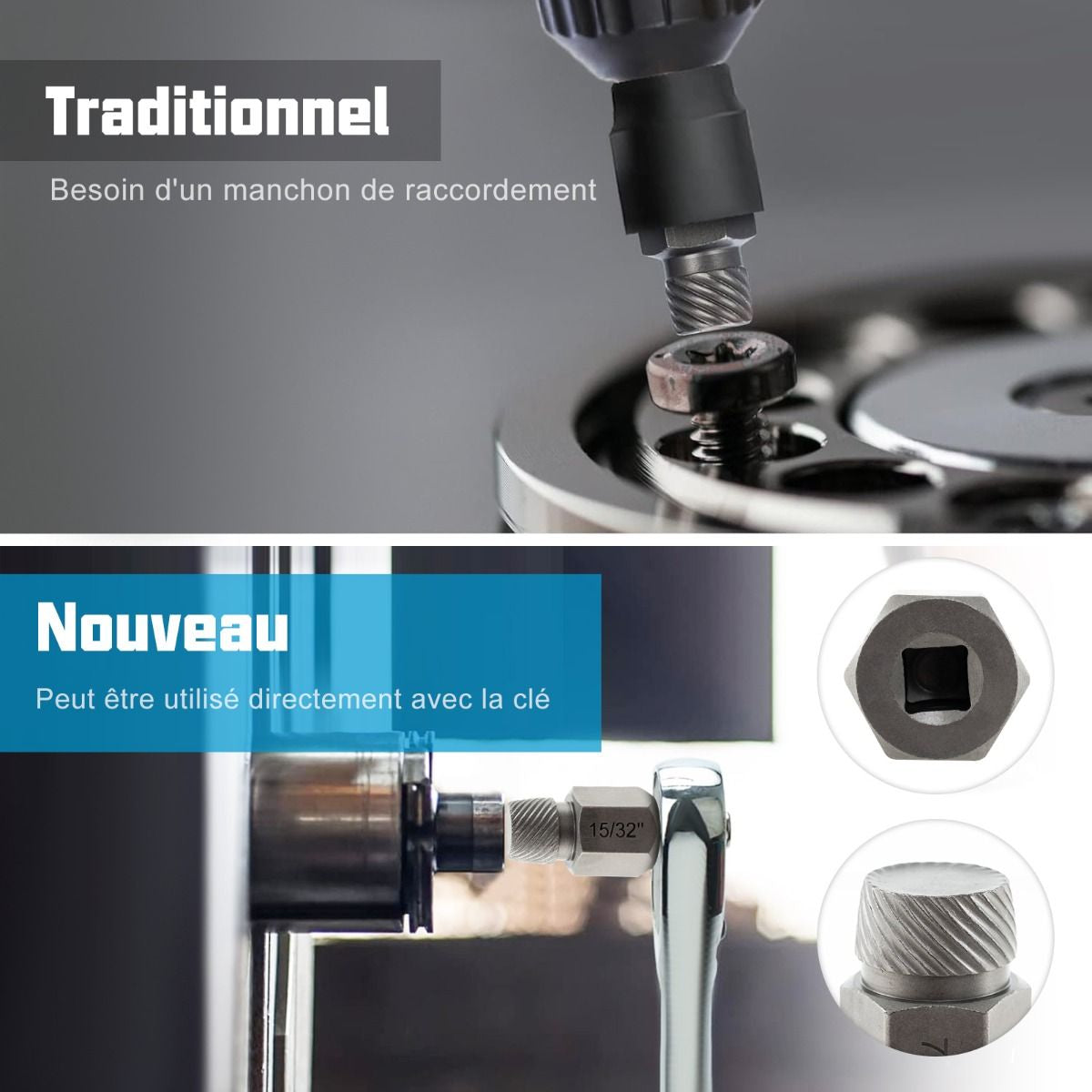 Débloquez vos projets avec notre Kit de 27 PCS Extracteurs de Vis et Boulons en Bleu/Orange - L'outil indispensable pour tous vos travaux de bricolage ! 💪🔧