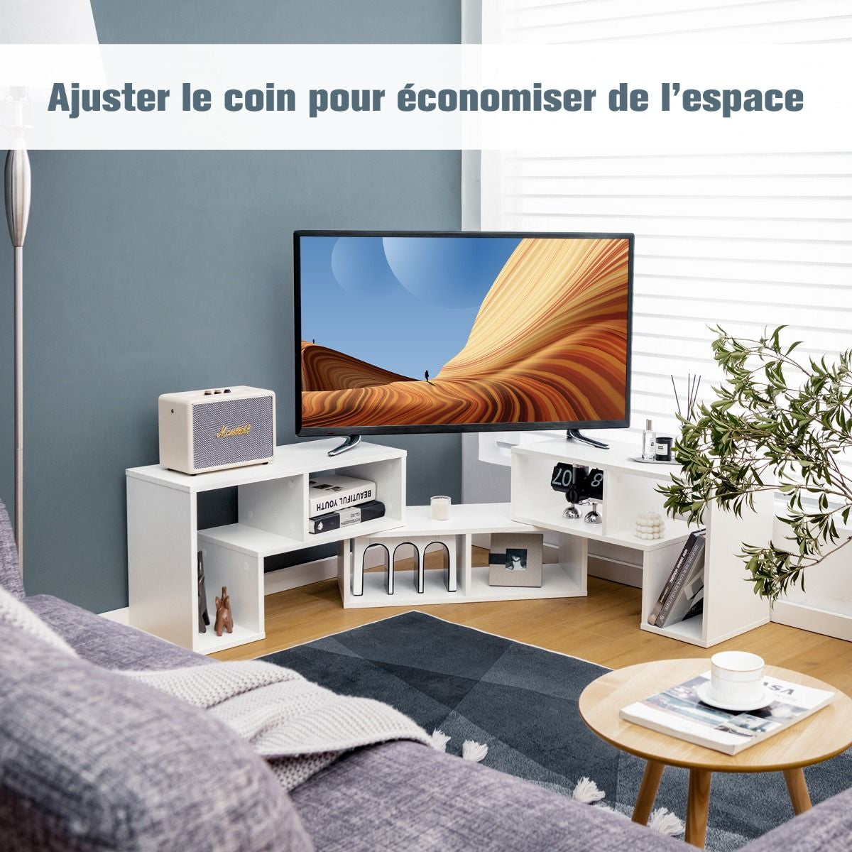 Elevate Your Home with Our Stylish 3-Piece Adjustable TV Stand for TVs Up to 49" - Versatile Design in Black, White, Coffee, or Grey