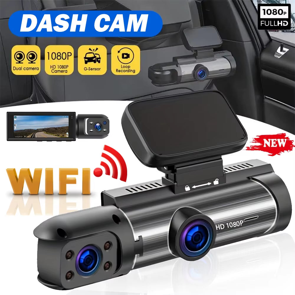 Experience Ultimate Road Safety with Our 1080P Dual Camera WiFi Dash Cam - Complete with Essential Black Box Accessories