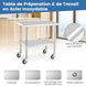 Elevate Your Culinary Experience with Our Chic 2-Tier Stainless Steel Rolling Prep Table - Perfect for Any Kitchen! 🍽️✨ #KitchenGoals #HomeChef