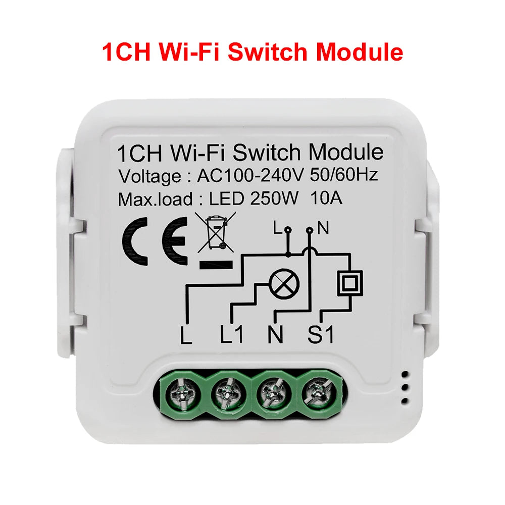 Transform Your Home with the Smart WiFi Light Switch Module - Effortless 2-Way Control, Remote Access via App, and Compatibility with Alexa & Google Home