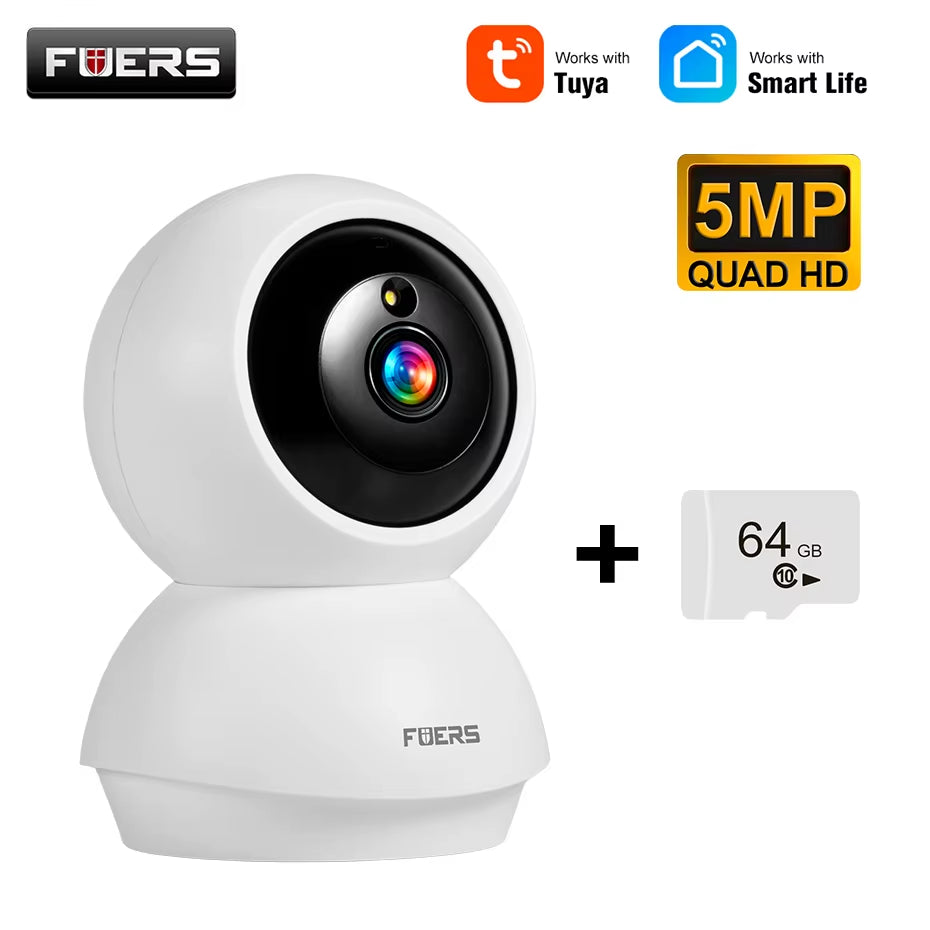 5MP WiFi Indoor Security Camera with Smart Automatic Tracking - Perfect Baby Monitor for Your Smart Home