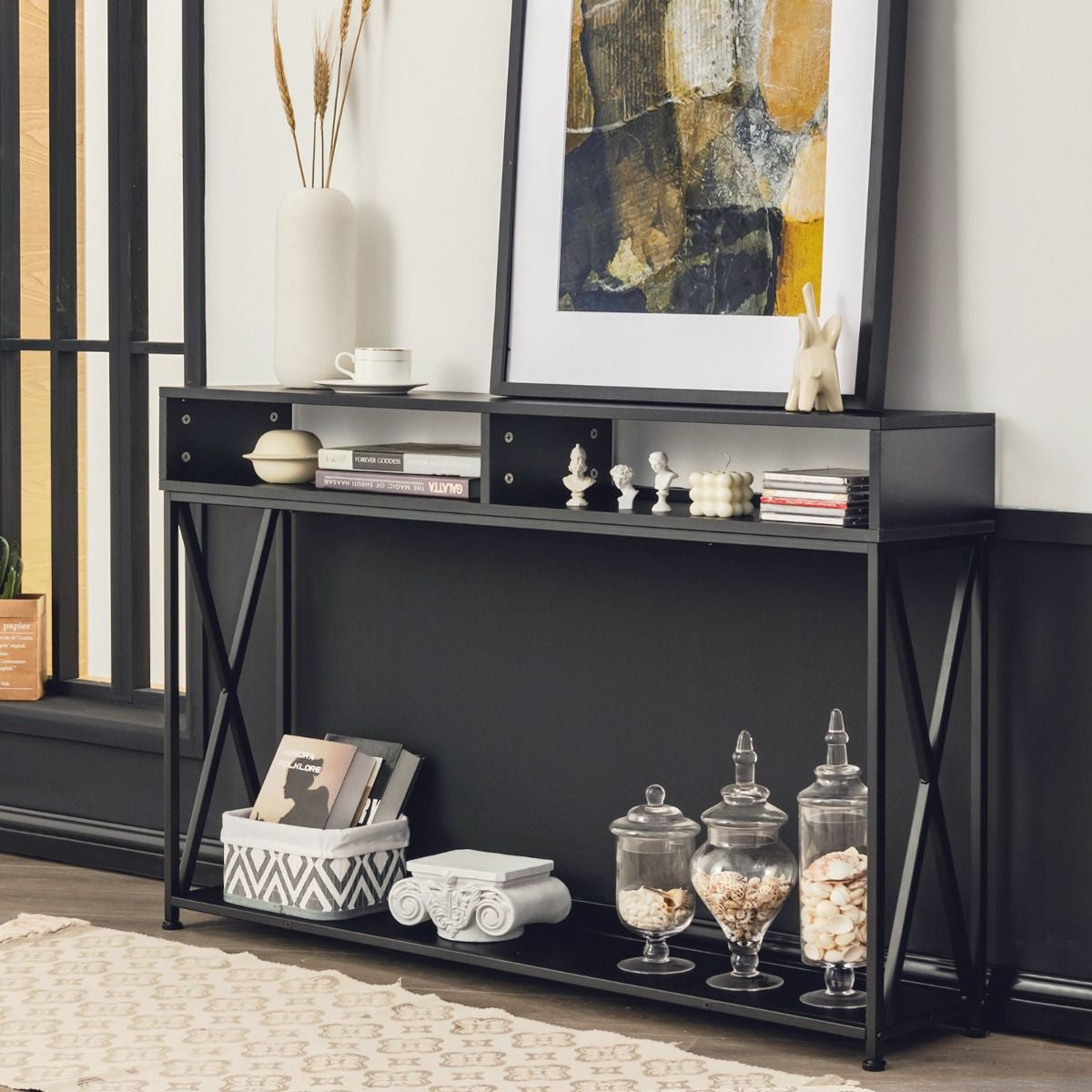 Chic Console Table for a Stylish Entryway - Elevate Your Home Decor with Industrial Elegance!