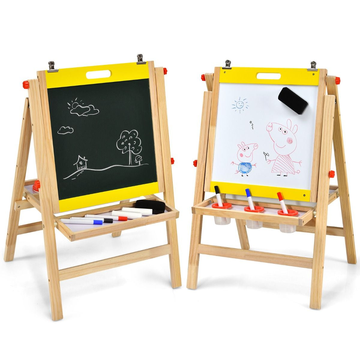 Tableau d'Art 3-en-1 Réglable pour Enfants - Stimulez la Créativité avec un Chevalet Pratique et Coloré pour les Petits Artistes