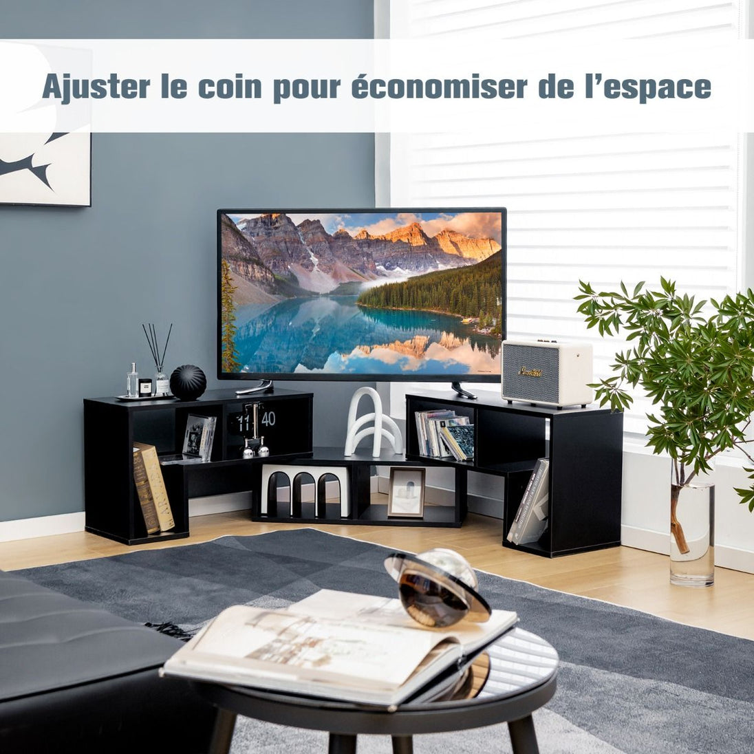 Elevate Your Home with Our Stylish 3-Piece Adjustable TV Stand for TVs Up to 49" - Versatile Design in Black, White, Coffee, or Grey