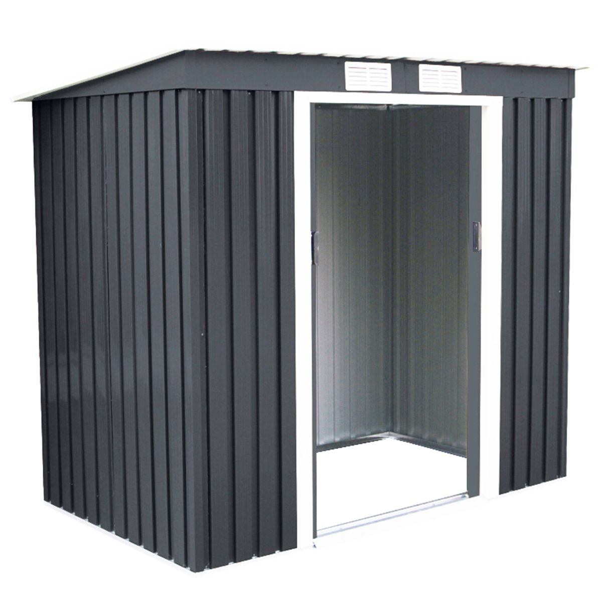 Transformez votre jardin avec notre abri en tôle galvanisée gris ! Parfait pour le rangement de vos outils avec double porte et aérations.