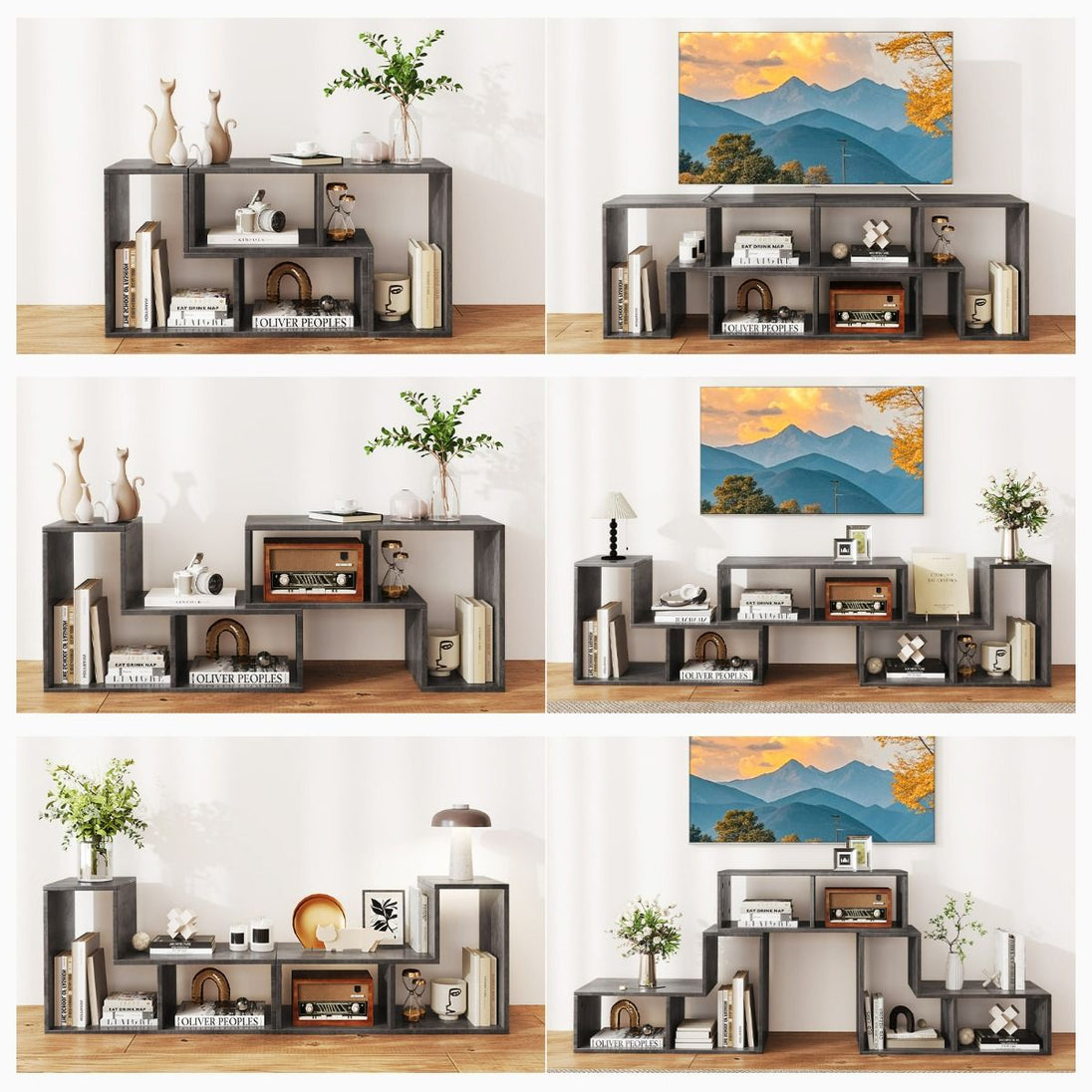 Elevate Your Home with Our Stylish 3-Piece Adjustable TV Stand for TVs Up to 49" - Versatile Design in Black, White, Coffee, or Grey