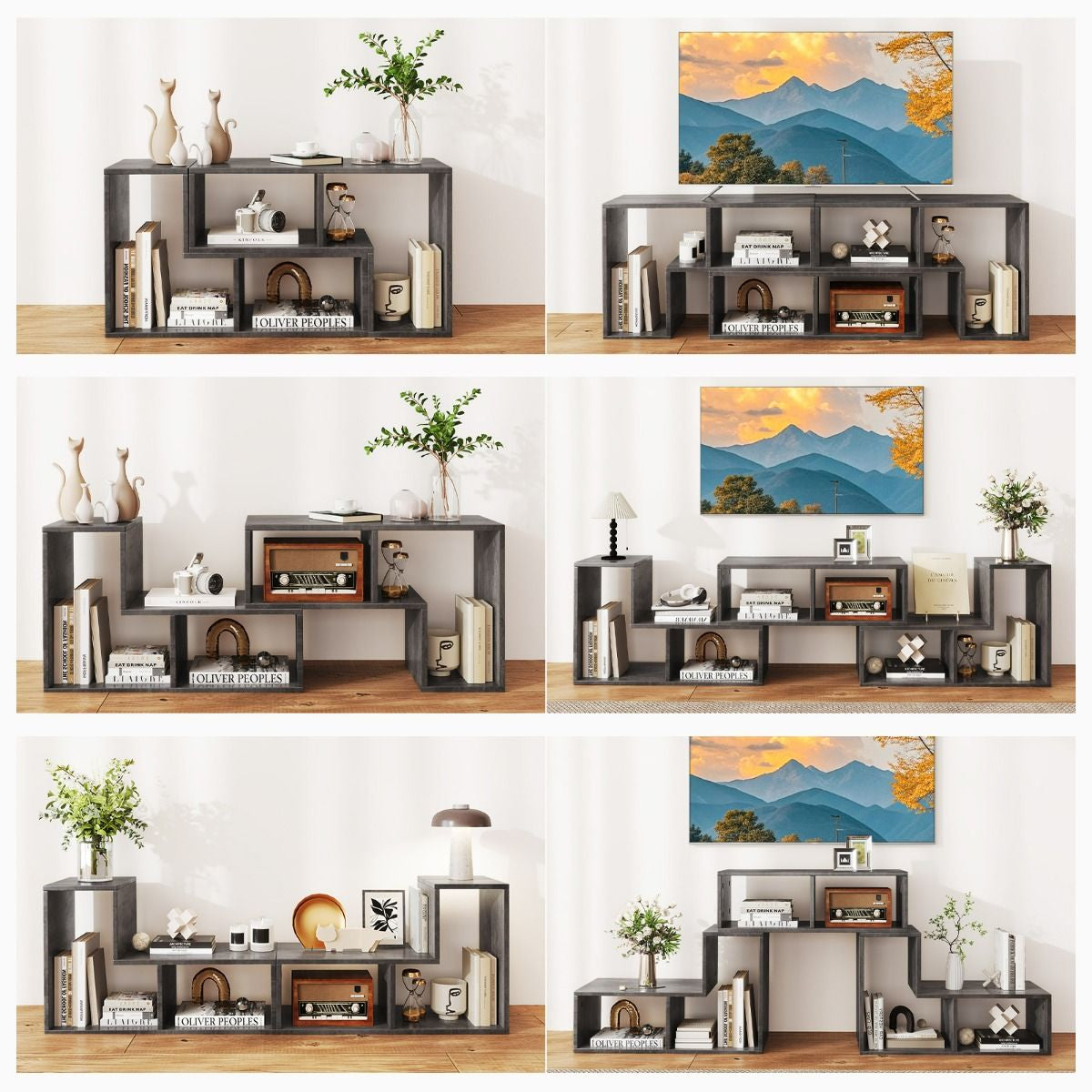 Elevate Your Home with Our Stylish 3-Piece Adjustable TV Stand for TVs Up to 49" - Versatile Design in Black, White, Coffee, or Grey
