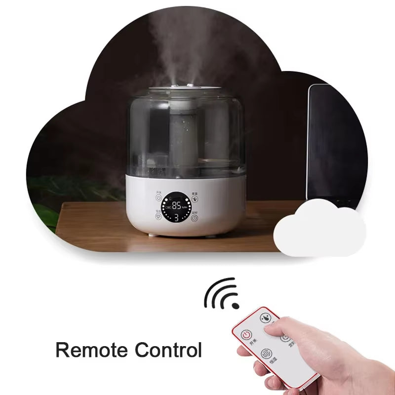 Smart Air Humidifier 3000ML - Double Mist Aroma Diffuser with Remote Control & Timer for Home and Office