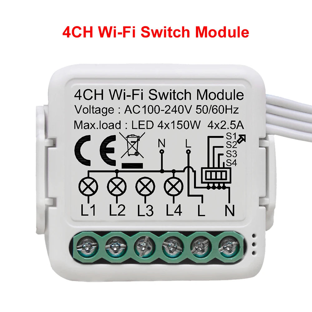 Transform Your Home with the Smart WiFi Light Switch Module - Effortless 2-Way Control, Remote Access via App, and Compatibility with Alexa & Google Home
