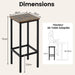 Transformez votre intérieur avec ce lot de 4 tabourets de bar rustiques de 72 cm - Design industriel en métal et bois, parfaits pour votre cuisine ou votre coin bar ! 🍂✨