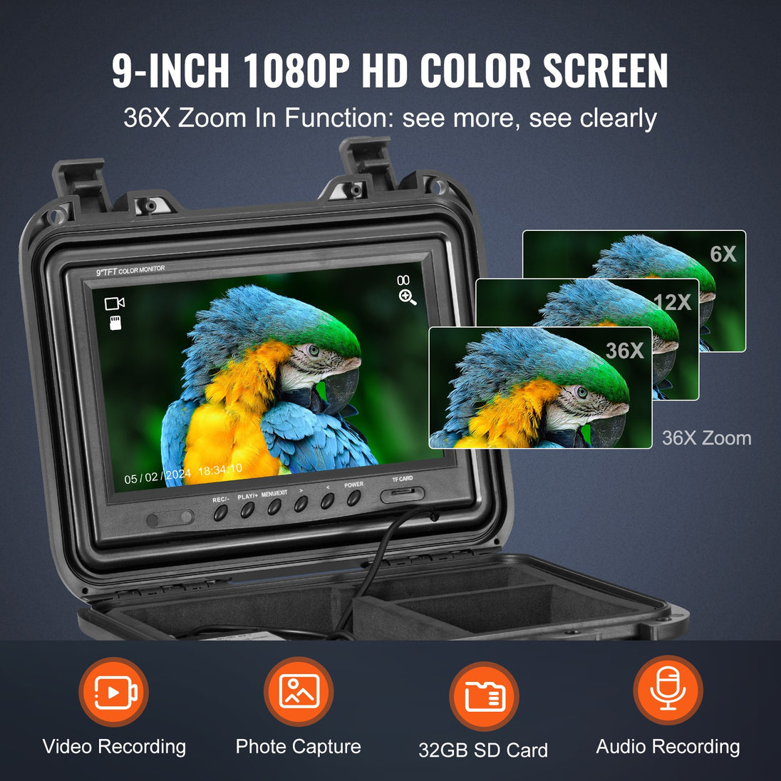 Explore the VEVOR 30M Pipeline Inspection Camera with 9" HD Screen and 36X Zoom - Your Ultimate Plumbing Solution!