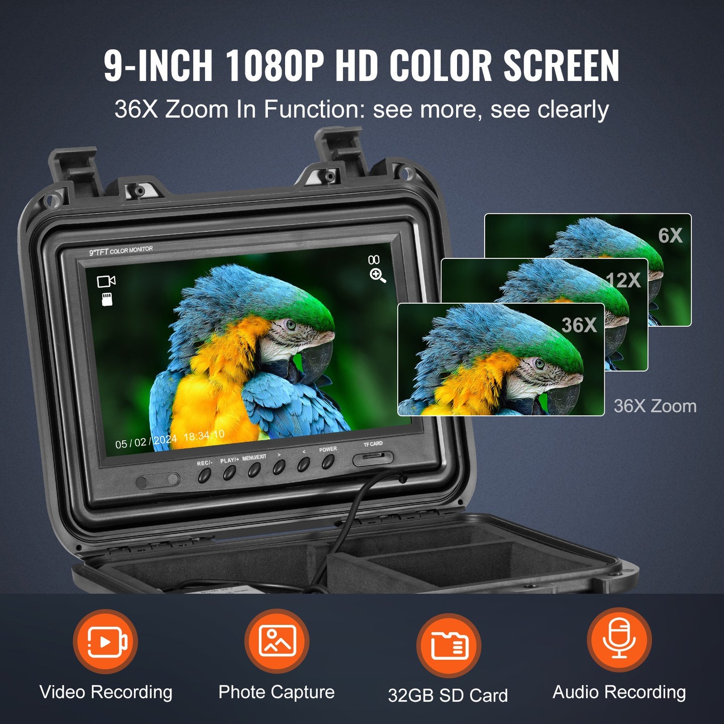 Explore the VEVOR 30M Pipeline Inspection Camera with 9" HD Screen and 36X Zoom - Your Ultimate Plumbing Solution!