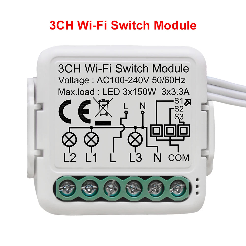 Transform Your Home with the Smart WiFi Light Switch Module - Effortless 2-Way Control, Remote Access via App, and Compatibility with Alexa & Google Home