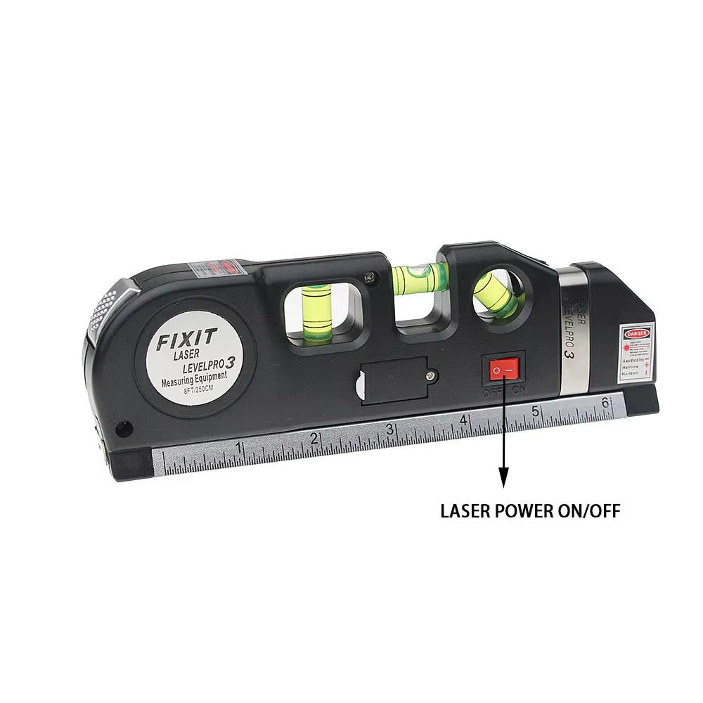 Achieve Precision with the 8Ft/25M Laser Level - Dual Horizontal & Vertical Measurement Tool for Perfect Alignments