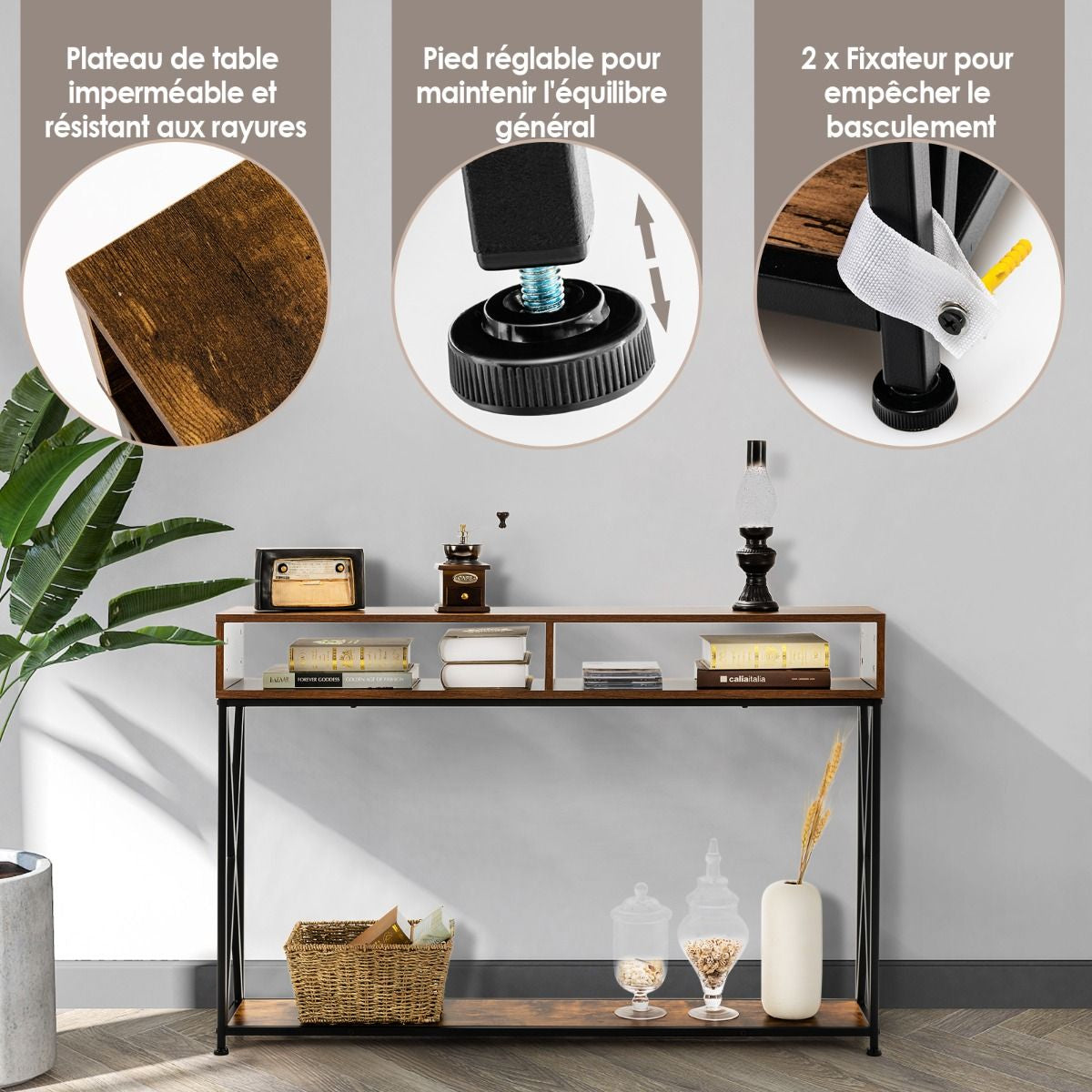 Chic Console Table for a Stylish Entryway - Elevate Your Home Decor with Industrial Elegance!