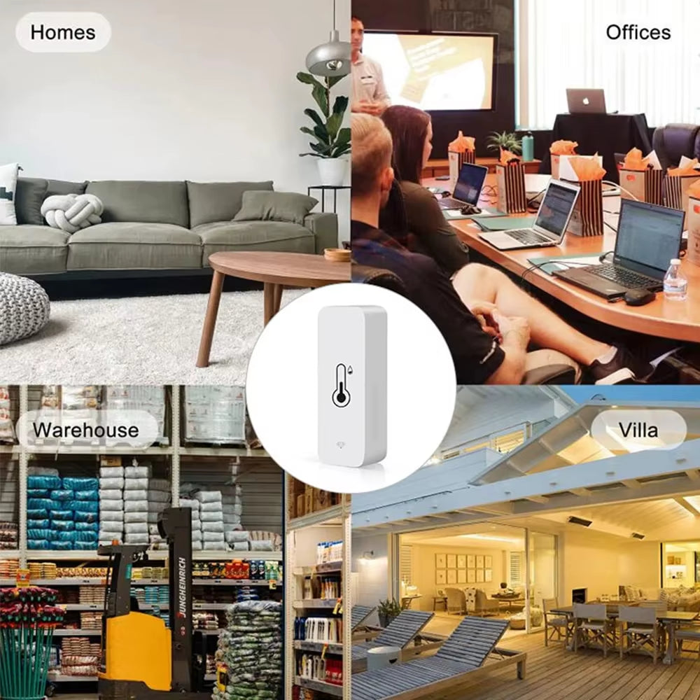 Revolutionize Your Home Monitoring with the Smart WiFi Temperature & Humidity Sensor - Effortless Zigbee Security for Alexa & Google Home