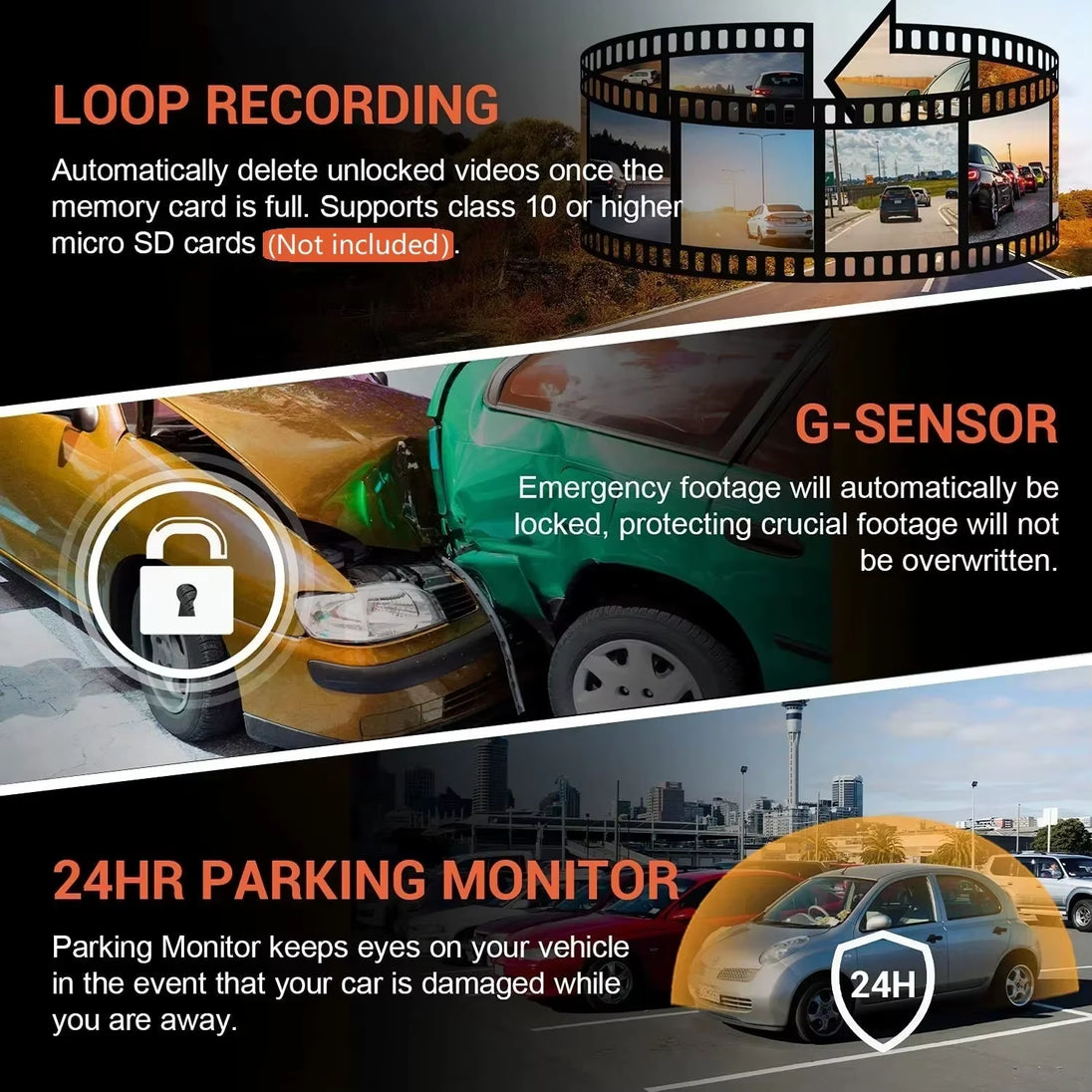 Experience Ultimate Road Safety with Our 1080P Dual Camera WiFi Dash Cam - Complete with Essential Black Box Accessories
