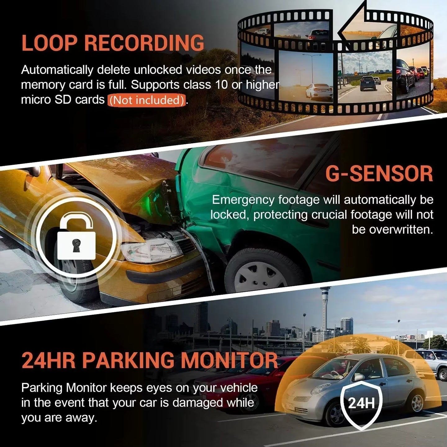 Experience Ultimate Road Safety with Our 1080P Dual Camera WiFi Dash Cam - Complete with Essential Black Box Accessories