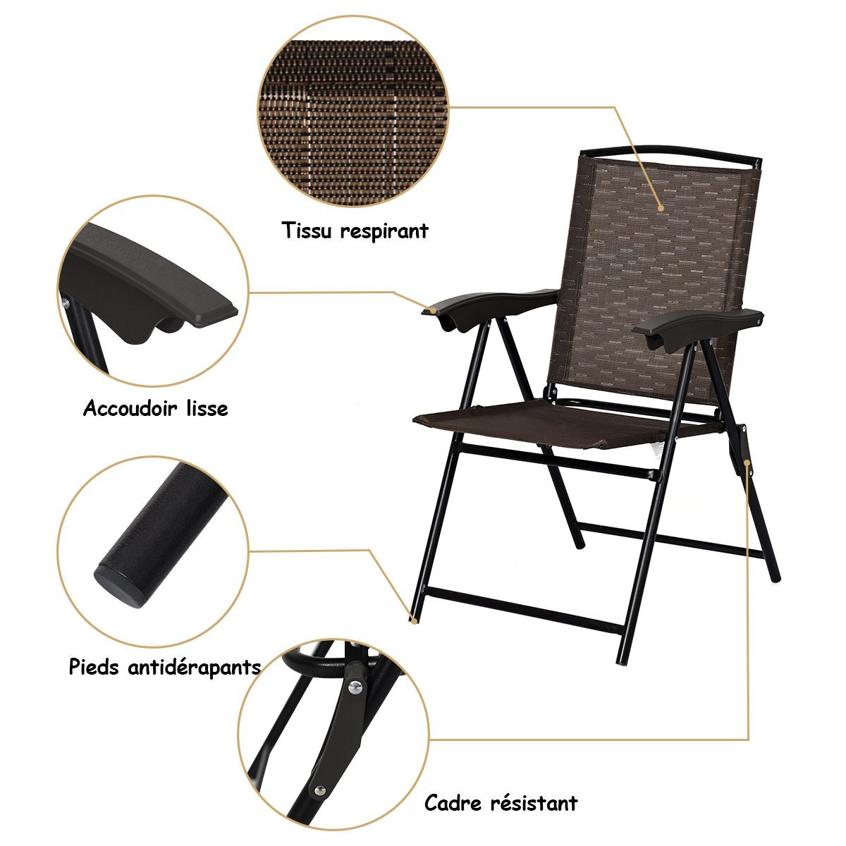 Elevate Your Outdoor Gatherings with Our Stylish Set of 4 Adjustable Folding Chairs!