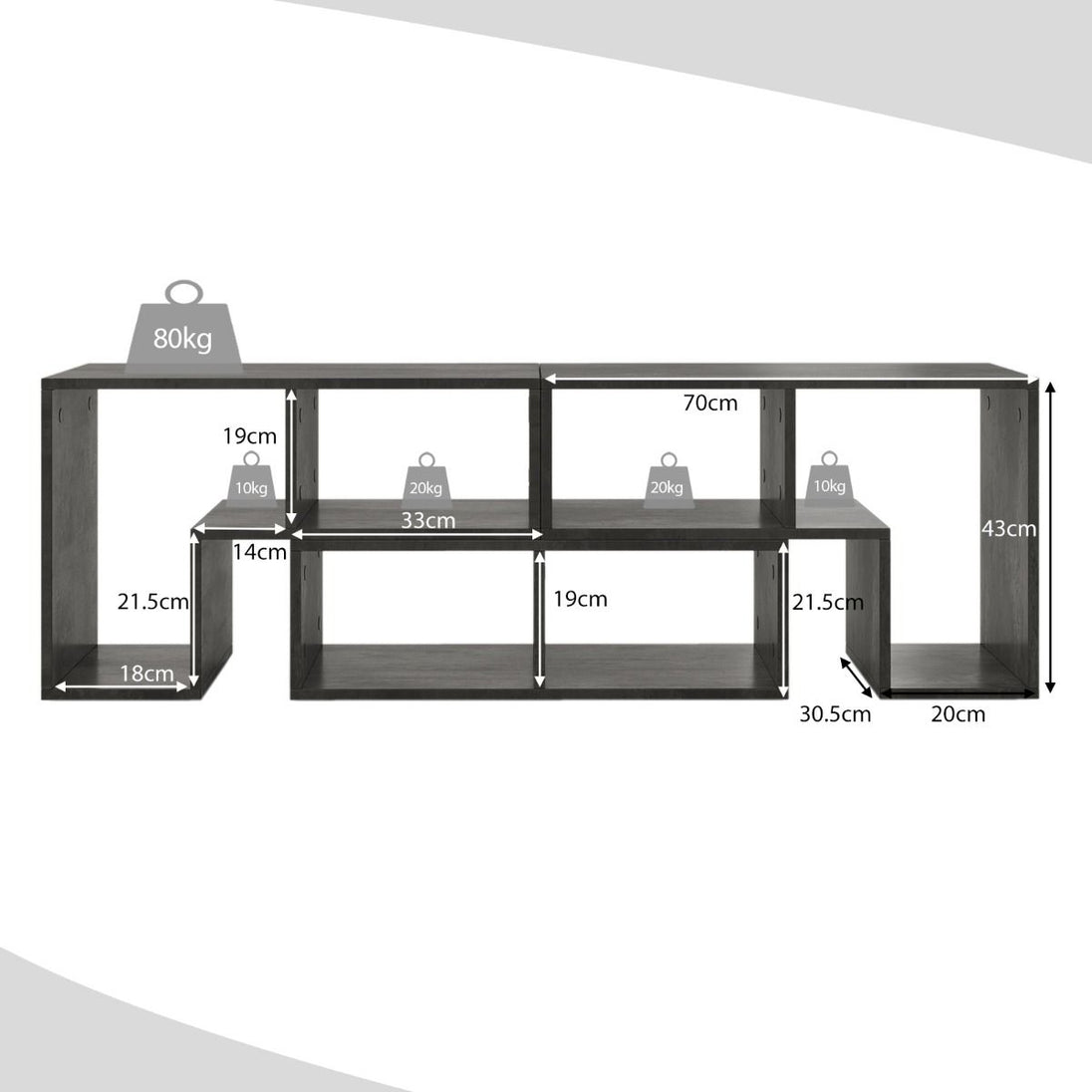 Elevate Your Home with Our Stylish 3-Piece Adjustable TV Stand for TVs Up to 49" - Versatile Design in Black, White, Coffee, or Grey