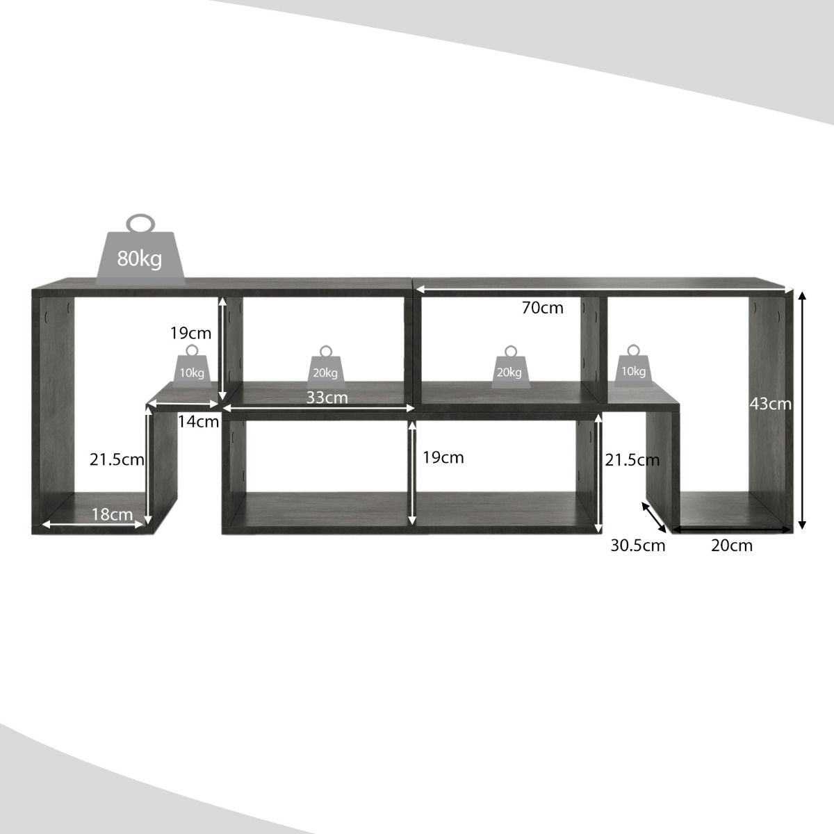 Elevate Your Home with Our Stylish 3-Piece Adjustable TV Stand for TVs Up to 49" - Versatile Design in Black, White, Coffee, or Grey