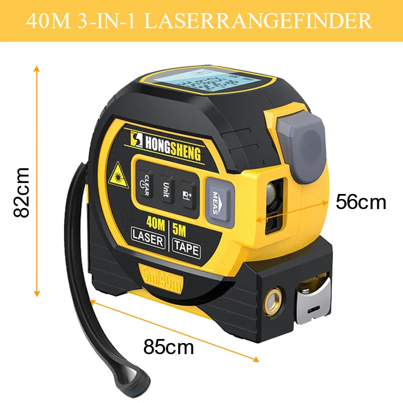 Revolutionize Your Measurements with the 3-in-1 Laser Tape Measure: High-Precision, Intelligent, and Versatile for All Your Building Needs!
