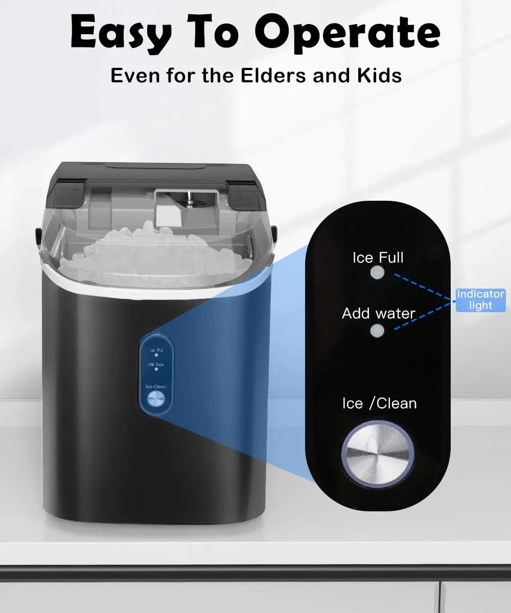 COWSAR Nugget Ice Maker - Enjoy Chewable Pebble Ice Anywhere with This Compact and Efficient Countertop Machine!
