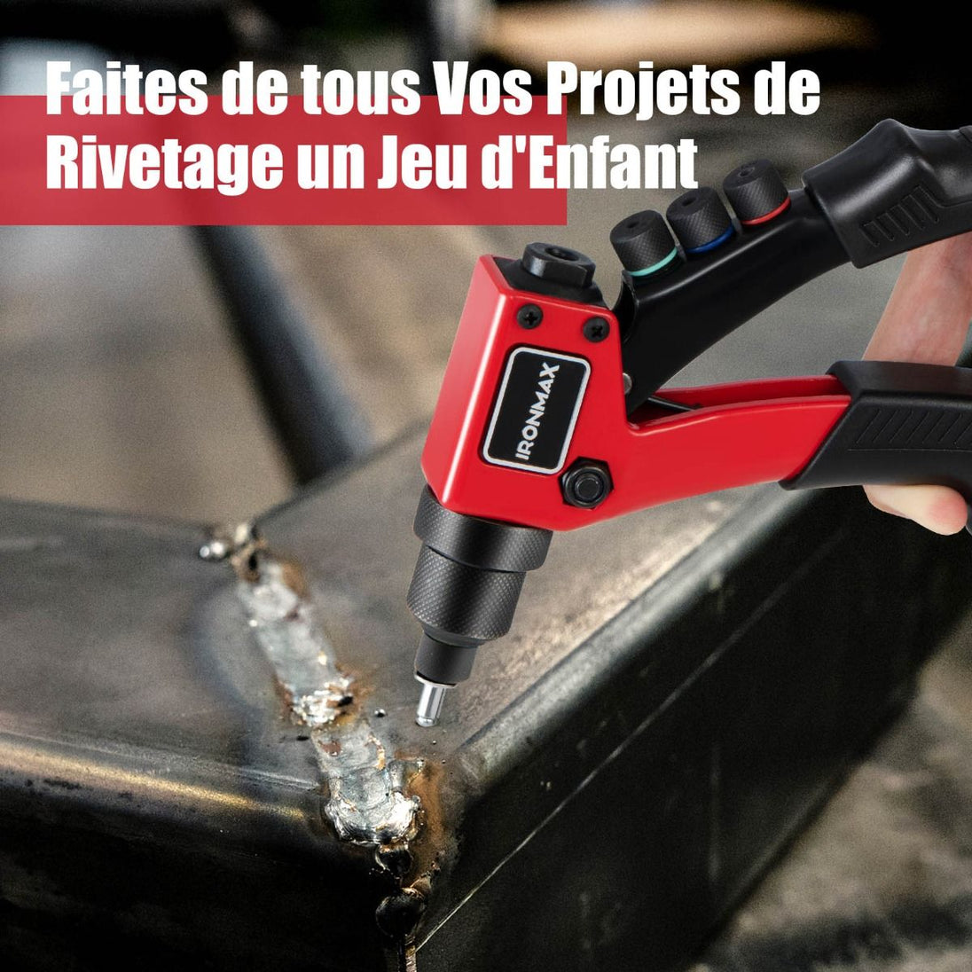 Riveteuse Manuelle Professionnelle avec 200 Rivets et Outils Interchangeables - Pratique et Portable avec Mallette de Transport!