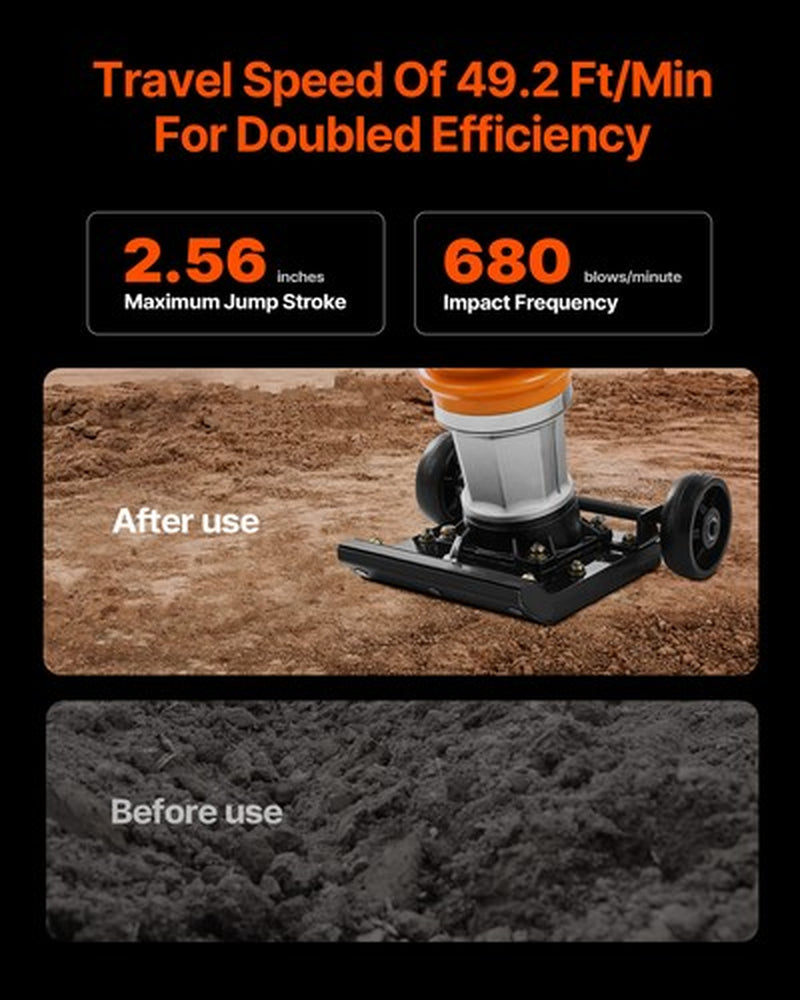 Unleash Your Construction Potential with the Powerful 6.5 HP Pilon Vibrant 196 cm³ - Ideal for Soil and Gravel Compaction!