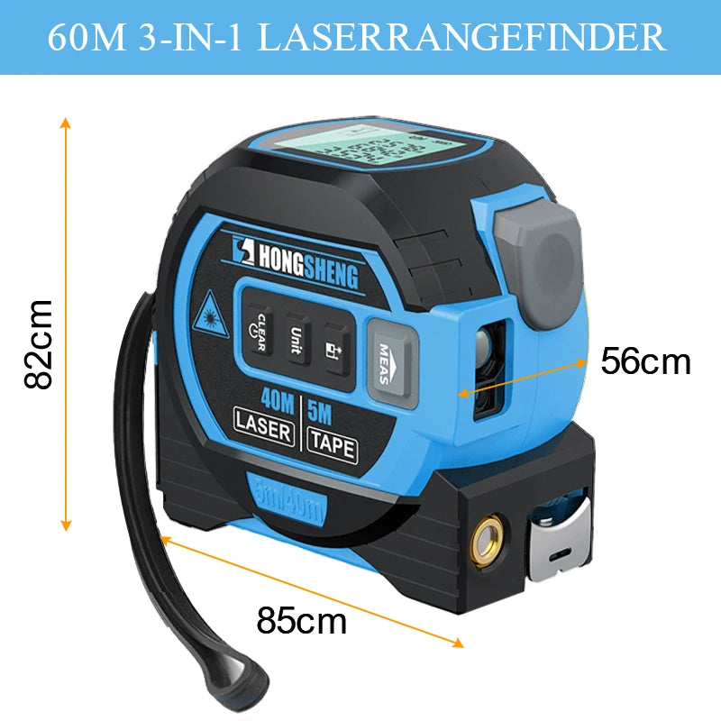 Revolutionize Your Measurements with the 3-in-1 Laser Tape Measure: High-Precision, Intelligent, and Versatile for All Your Building Needs!