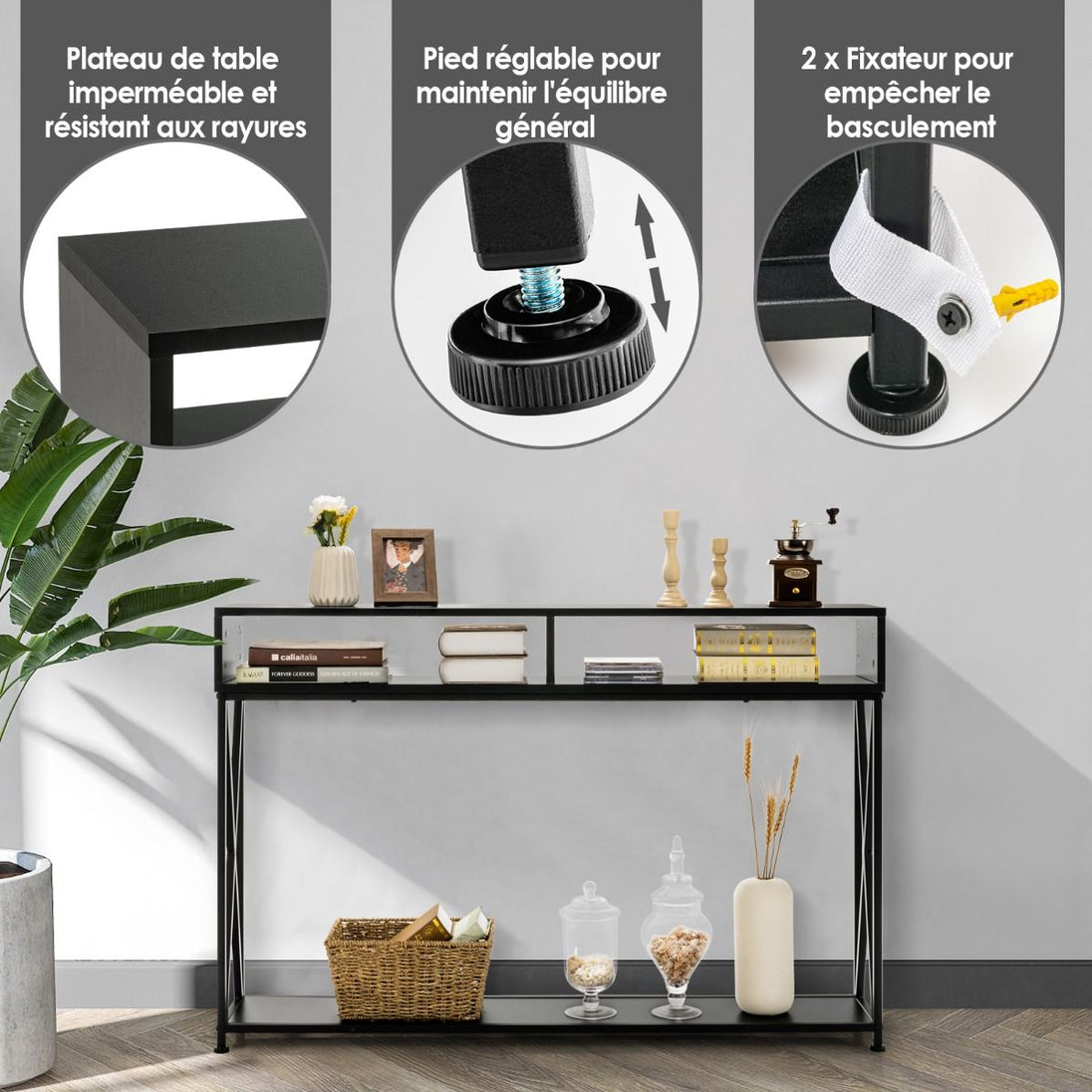 Chic Console Table for a Stylish Entryway - Elevate Your Home Decor with Industrial Elegance!