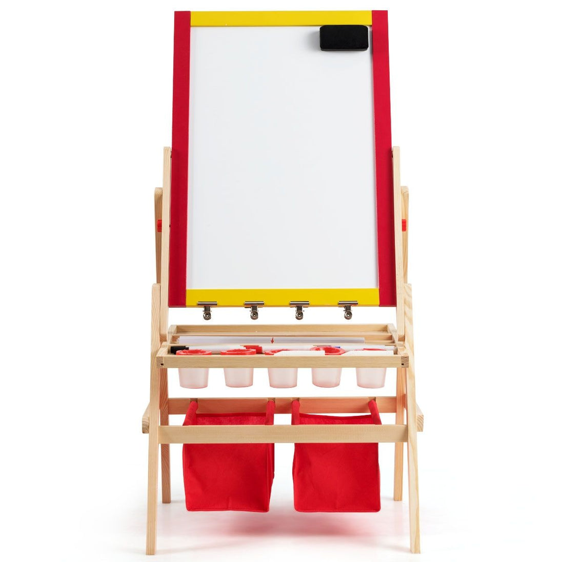 Éveillez la créativité de vos enfants avec notre Chevalet 3 En 1 : Tableau magnétique, rouleau de papier et plus encore ! Dimensions idéales pour des heures de plaisir artistique !
