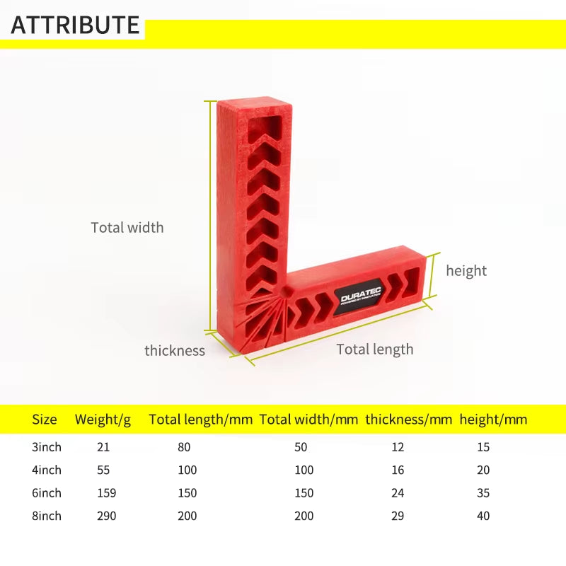 Transform Your Woodworking Projects with the Premium 90 Degree Right Angle Clamp and L-Square Holder Set - Available in Versatile 3", 4", 6", and 8" Sizes