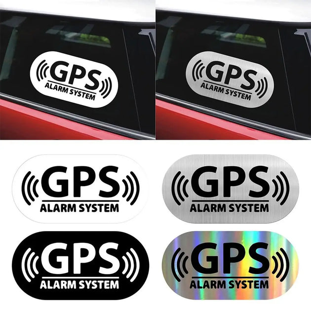 16x8 cm Waterproof Multicolor GPS Tracking Alarm Sticker - Reflective Warning Decal for Your Car
