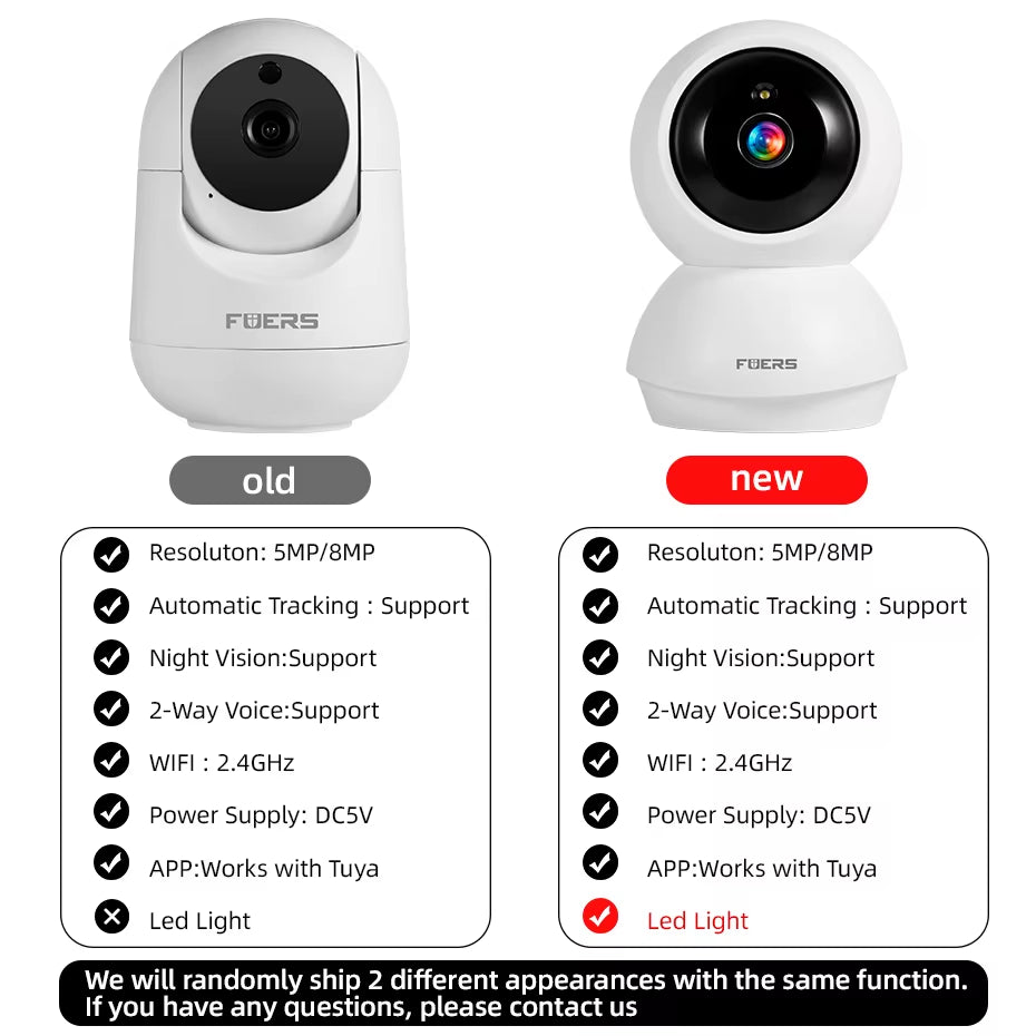 5MP WiFi Indoor Security Camera with Smart Automatic Tracking - Perfect Baby Monitor for Your Smart Home