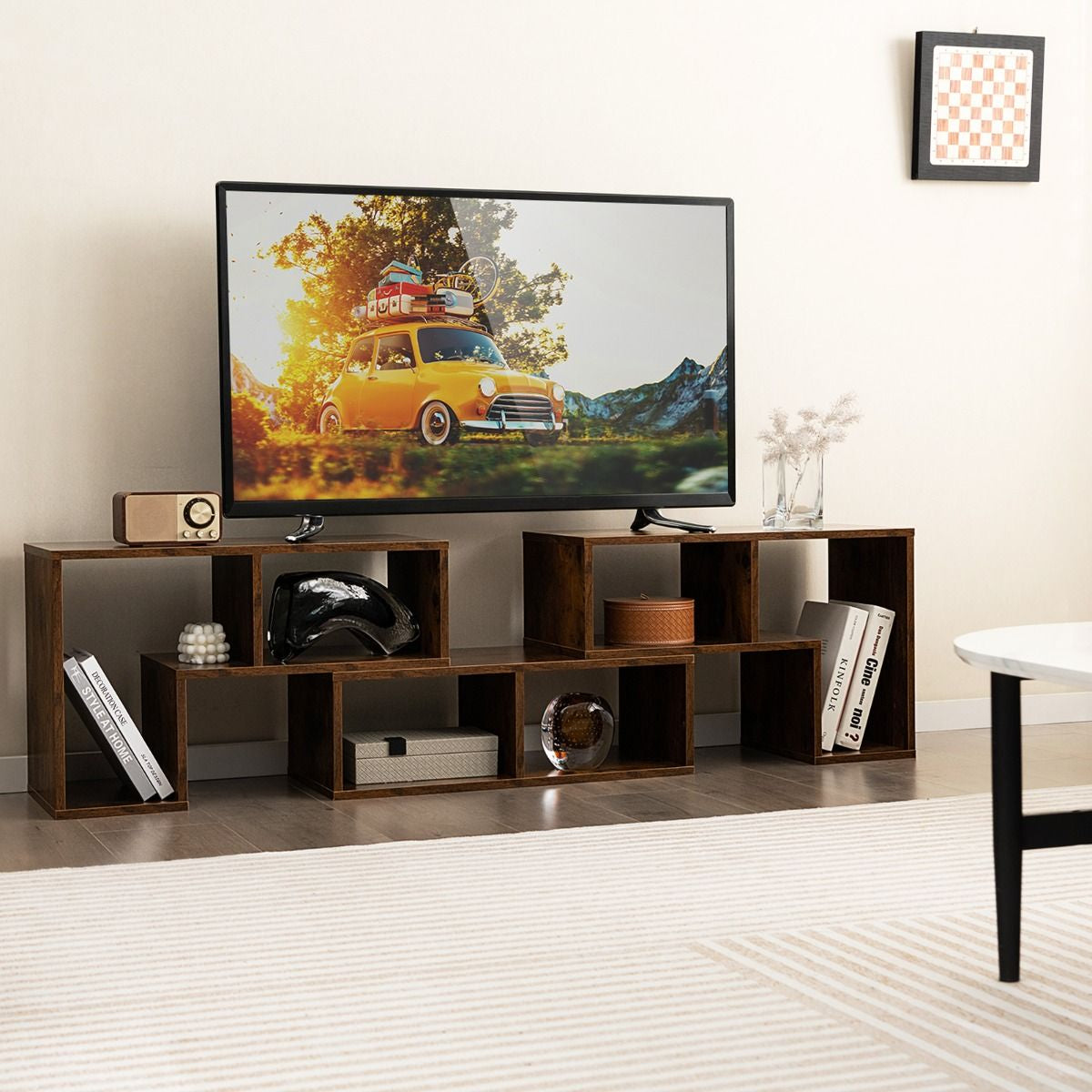 Elevate Your Home with Our Stylish 3-Piece Adjustable TV Stand for TVs Up to 49" - Versatile Design in Black, White, Coffee, or Grey