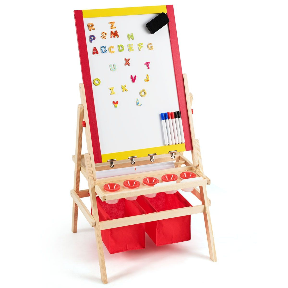 Éveillez la créativité de vos enfants avec notre Chevalet 3 En 1 : Tableau magnétique, rouleau de papier et plus encore ! Dimensions idéales pour des heures de plaisir artistique !