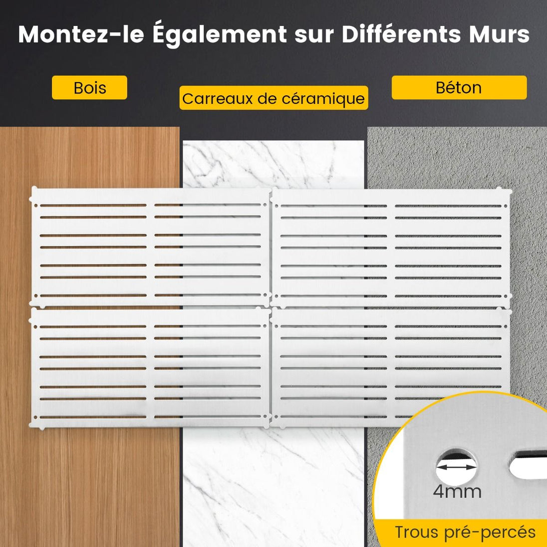 Organisez votre espace de travail avec notre ensemble de 4 panneaux muraux magnétiques et 32 aimants puissants ! Idéal pour un garage, une cuisine ou un bureau impeccablement rangé ! #DIY #Rangement #Atelier