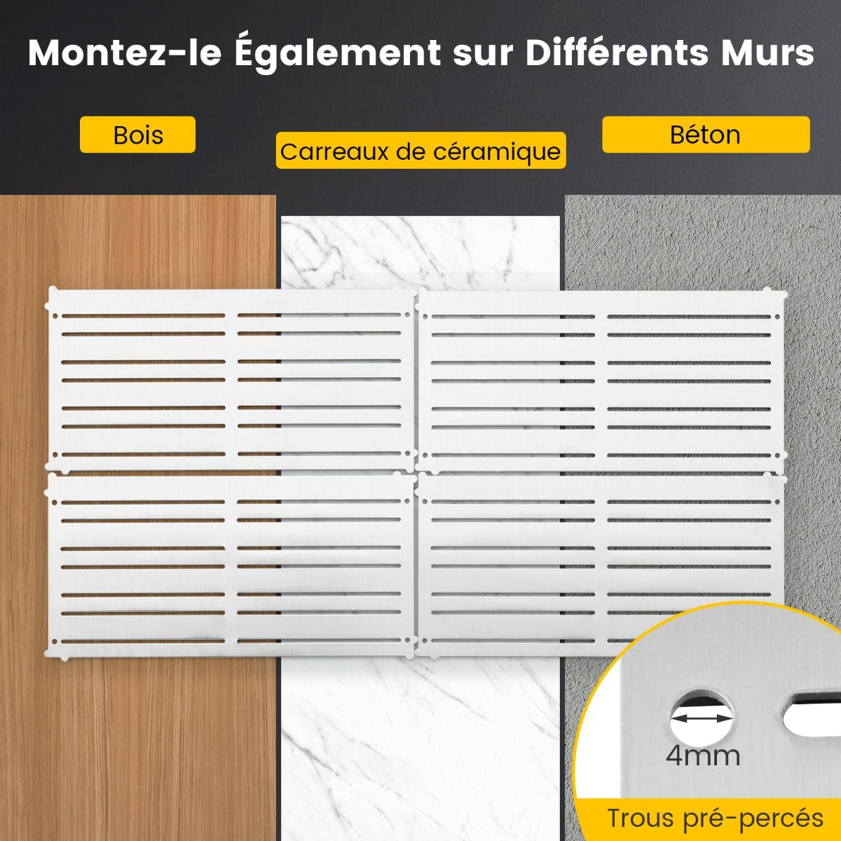 Organisez votre espace de travail avec notre ensemble de 4 panneaux muraux magnétiques et 32 aimants puissants ! Idéal pour un garage, une cuisine ou un bureau impeccablement rangé ! #DIY #Rangement #Atelier