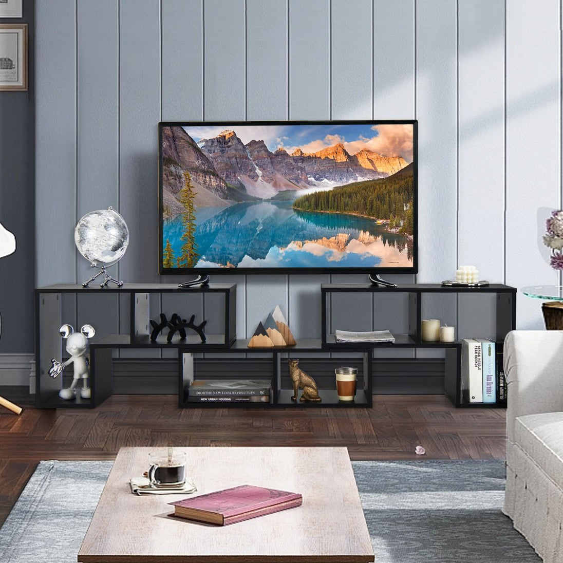 Elevate Your Home with Our Stylish 3-Piece Adjustable TV Stand for TVs Up to 49" - Versatile Design in Black, White, Coffee, or Grey