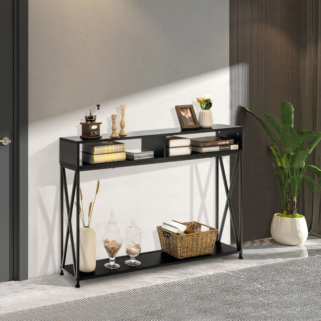 Chic Console Table for a Stylish Entryway - Elevate Your Home Decor with Industrial Elegance!