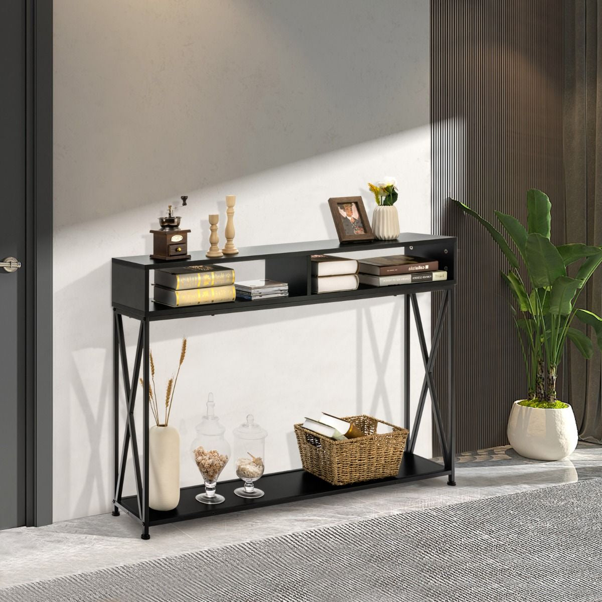 Chic Console Table for a Stylish Entryway - Elevate Your Home Decor with Industrial Elegance!
