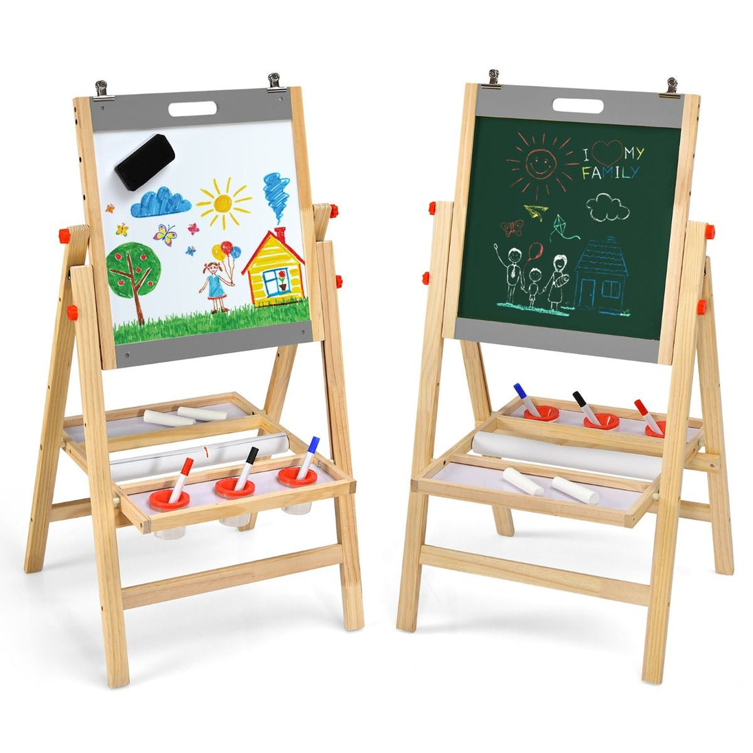 Tableau d'Art 3-en-1 Réglable pour Enfants - Stimulez la Créativité avec un Chevalet Pratique et Coloré pour les Petits Artistes