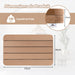 Tapis de Bain Antidérapant Imperméable en HIPS - Résistant à la Corrosion et à la Rouille, Blanc/Marron, Idéal pour Douche et Piscine