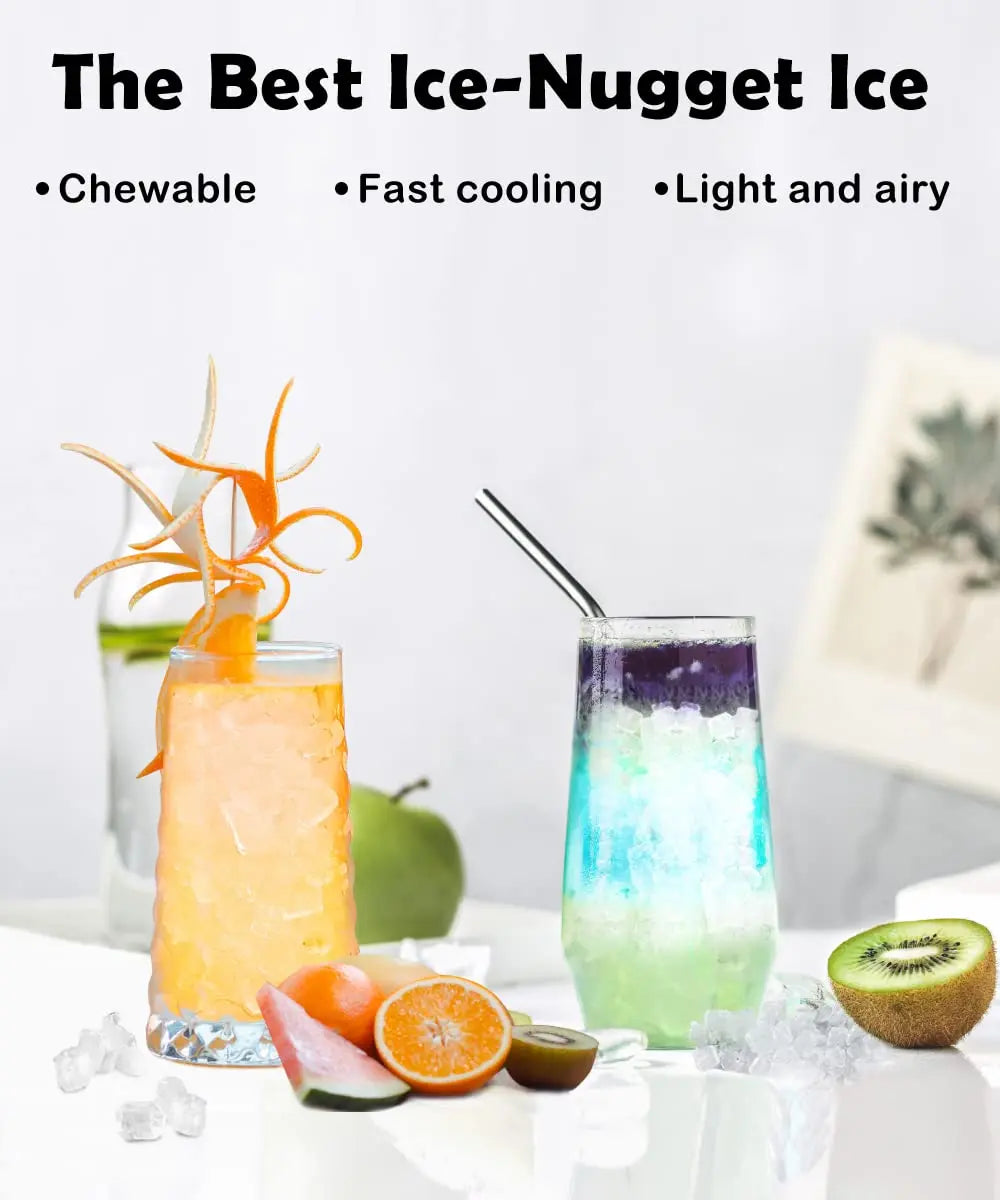 COWSAR Nugget Ice Maker - Enjoy Chewable Pebble Ice Anywhere with This Compact and Efficient Countertop Machine!