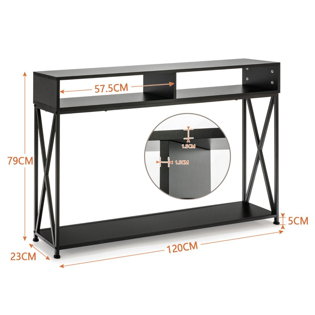 Chic Console Table for a Stylish Entryway - Elevate Your Home Decor with Industrial Elegance!
