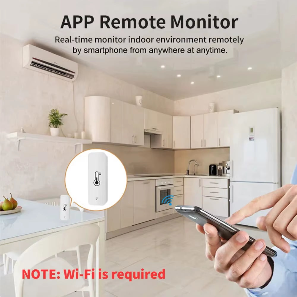 Revolutionize Your Home Monitoring with the Smart WiFi Temperature & Humidity Sensor - Effortless Zigbee Security for Alexa & Google Home
